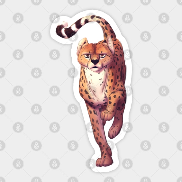 Cheetah (Blue background) Sticker by PaulaBS